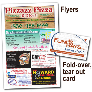 Pizza box flyer and pocket sized coupon book